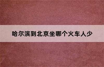 哈尔滨到北京坐哪个火车人少