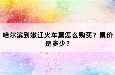 哈尔滨到嫩江火车票怎么购买？票价是多少？