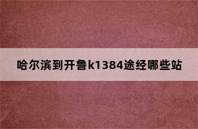 哈尔滨到开鲁k1384途经哪些站