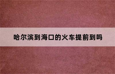 哈尔滨到海口的火车提前到吗