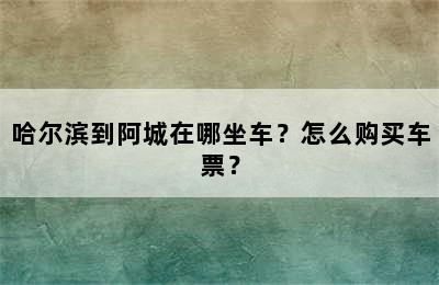 哈尔滨到阿城在哪坐车？怎么购买车票？