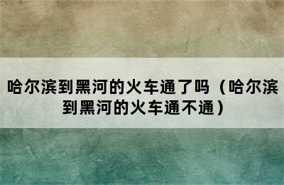 哈尔滨到黑河的火车通了吗（哈尔滨到黑河的火车通不通）