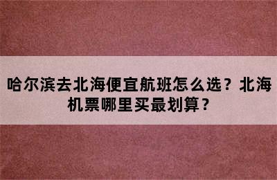 哈尔滨去北海便宜航班怎么选？北海机票哪里买最划算？