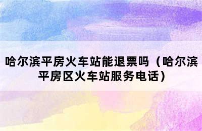 哈尔滨平房火车站能退票吗（哈尔滨平房区火车站服务电话）