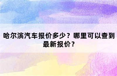 哈尔滨汽车报价多少？哪里可以查到最新报价？