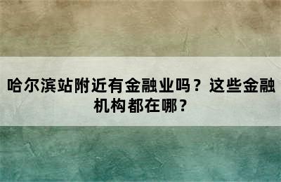 哈尔滨站附近有金融业吗？这些金融机构都在哪？