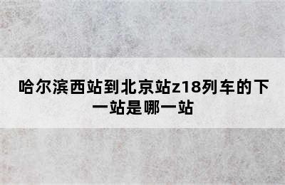 哈尔滨西站到北京站z18列车的下一站是哪一站