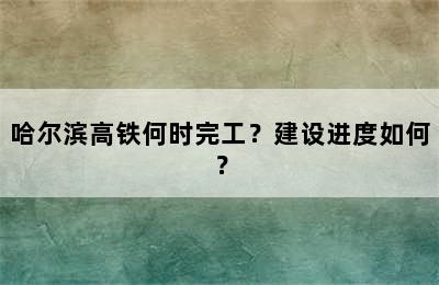 哈尔滨高铁何时完工？建设进度如何？