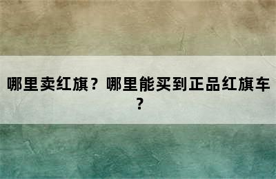 哪里卖红旗？哪里能买到正品红旗车？