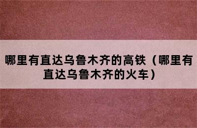 哪里有直达乌鲁木齐的高铁（哪里有直达乌鲁木齐的火车）