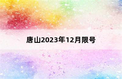 唐山2023年12月限号