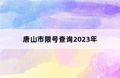 唐山市限号查询2023年