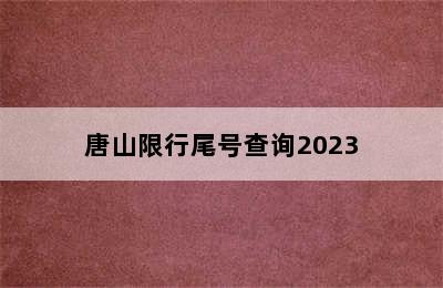 唐山限行尾号查询2023