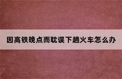 因高铁晚点而耽误下趟火车怎么办