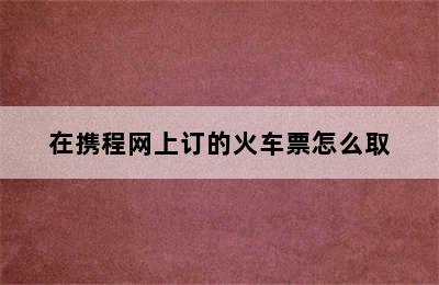 在携程网上订的火车票怎么取