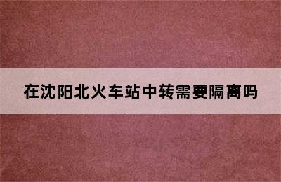 在沈阳北火车站中转需要隔离吗