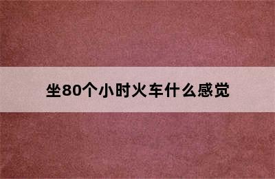 坐80个小时火车什么感觉