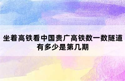 坐着高铁看中国贵广高铁数一数隧道有多少是第几期