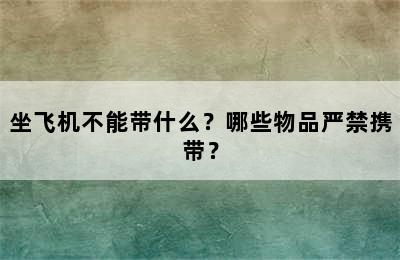 坐飞机不能带什么？哪些物品严禁携带？