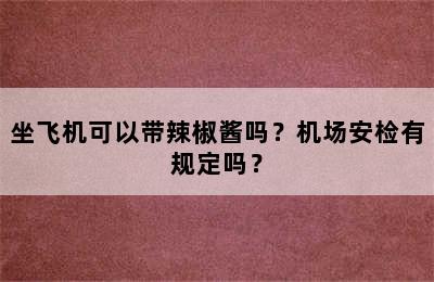 坐飞机可以带辣椒酱吗？机场安检有规定吗？