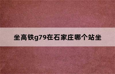 坐高铁g79在石家庄哪个站坐