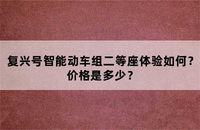 复兴号智能动车组二等座体验如何？价格是多少？