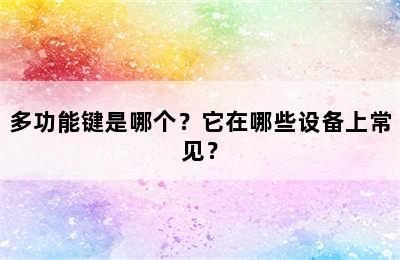 多功能键是哪个？它在哪些设备上常见？