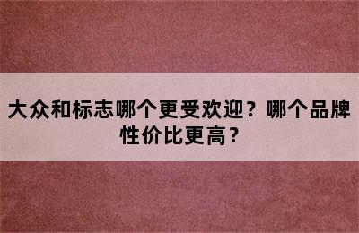 大众和标志哪个更受欢迎？哪个品牌性价比更高？