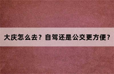 大庆怎么去？自驾还是公交更方便？