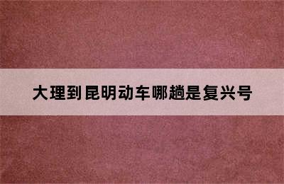 大理到昆明动车哪趟是复兴号