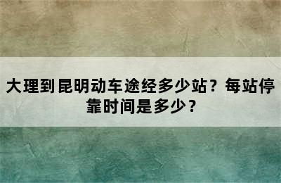 大理到昆明动车途经多少站？每站停靠时间是多少？