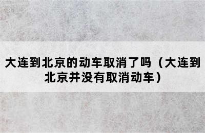 大连到北京的动车取消了吗（大连到北京并没有取消动车）