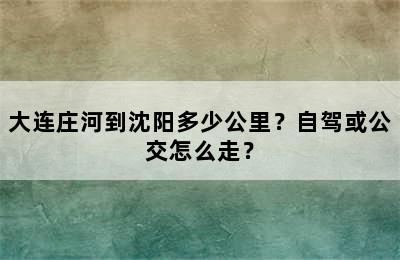 大连庄河到沈阳多少公里？自驾或公交怎么走？