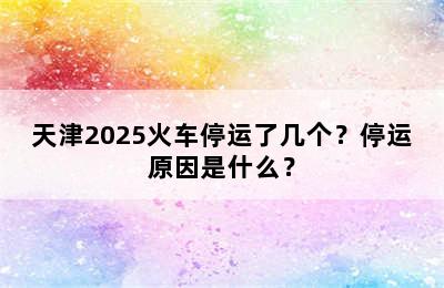 天津2025火车停运了几个？停运原因是什么？