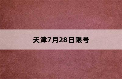 天津7月28日限号