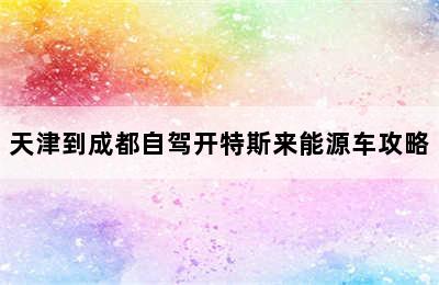 天津到成都自驾开特斯来能源车攻略