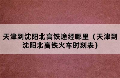 天津到沈阳北高铁途经哪里（天津到沈阳北高铁火车时刻表）