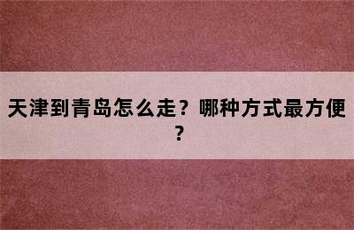 天津到青岛怎么走？哪种方式最方便？