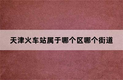 天津火车站属于哪个区哪个街道