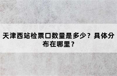 天津西站检票口数量是多少？具体分布在哪里？