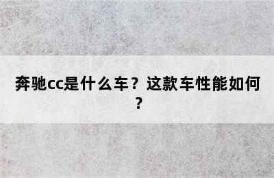 奔驰cc是什么车？这款车性能如何？