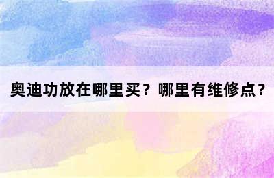 奥迪功放在哪里买？哪里有维修点？