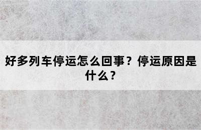 好多列车停运怎么回事？停运原因是什么？