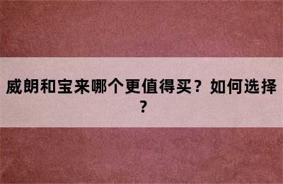 威朗和宝来哪个更值得买？如何选择？