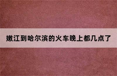 嫩江到哈尔滨的火车晚上都几点了