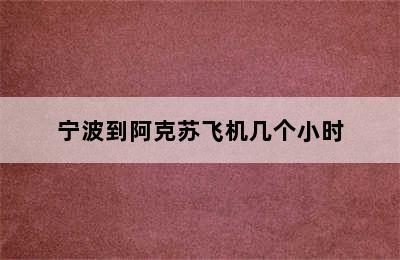 宁波到阿克苏飞机几个小时