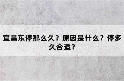 宜昌东停那么久？原因是什么？停多久合适？