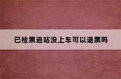 已检票进站没上车可以退票吗