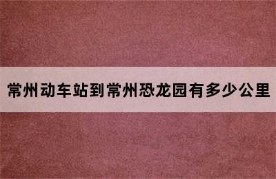 常州动车站到常州恐龙园有多少公里