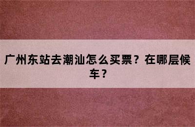 广州东站去潮汕怎么买票？在哪层候车？